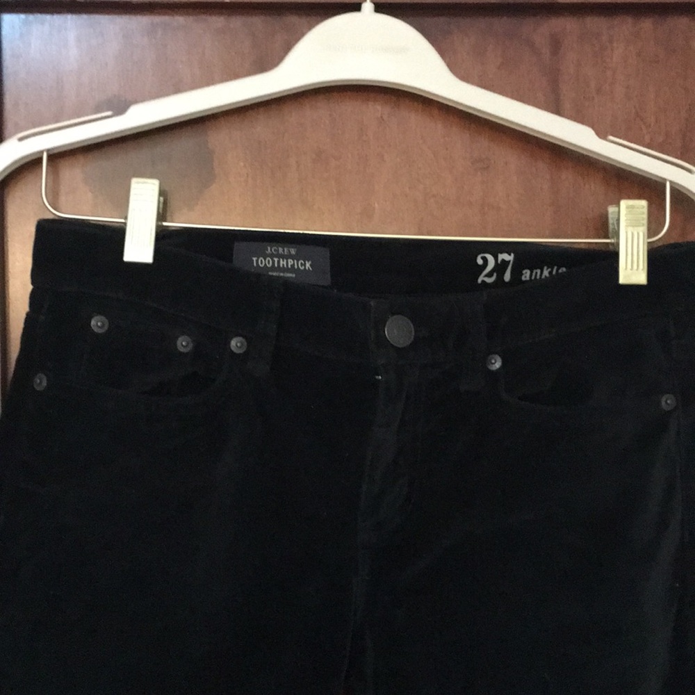 Toothpick black velvet pants